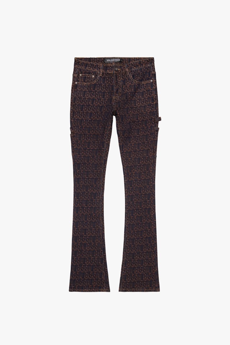 "IMPRINT” STACKED FLARE JEAN BLACK ORANGE - Valabasas