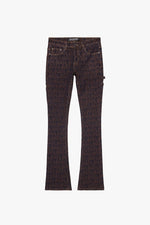 "IMPRINT” BLACK WHITE STACKED FLARE JEAN