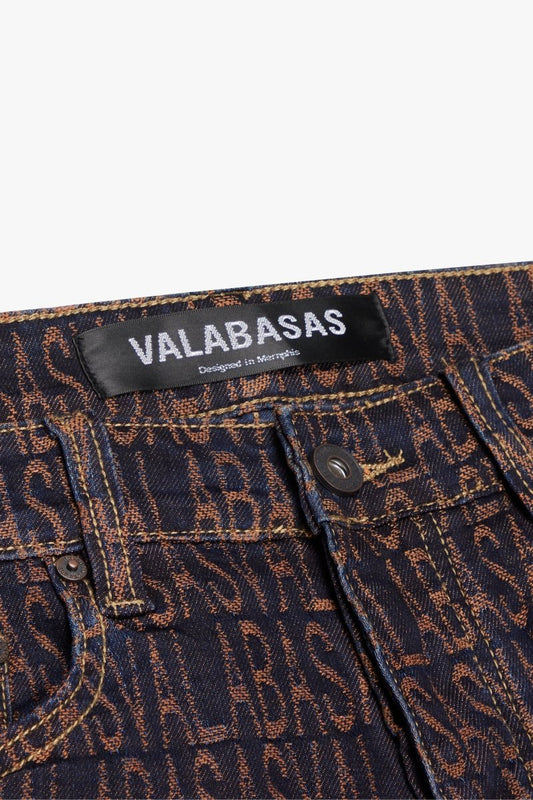 "IMPRINT” STACKED FLARE JEAN BLACK ORANGE - Valabasas