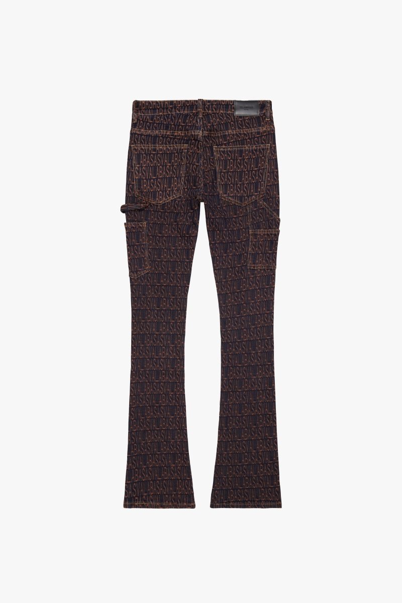 "IMPRINT” BLACK ORANGE STACKED FLARE JEAN