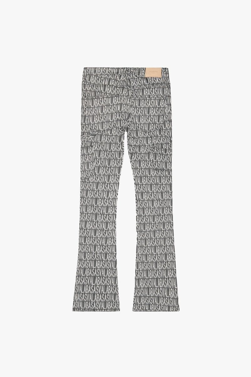 Imprint Stacked Flare Jean White Grey - Valabasas