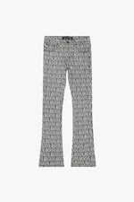 Imprint Stacked Flare Jean White Grey