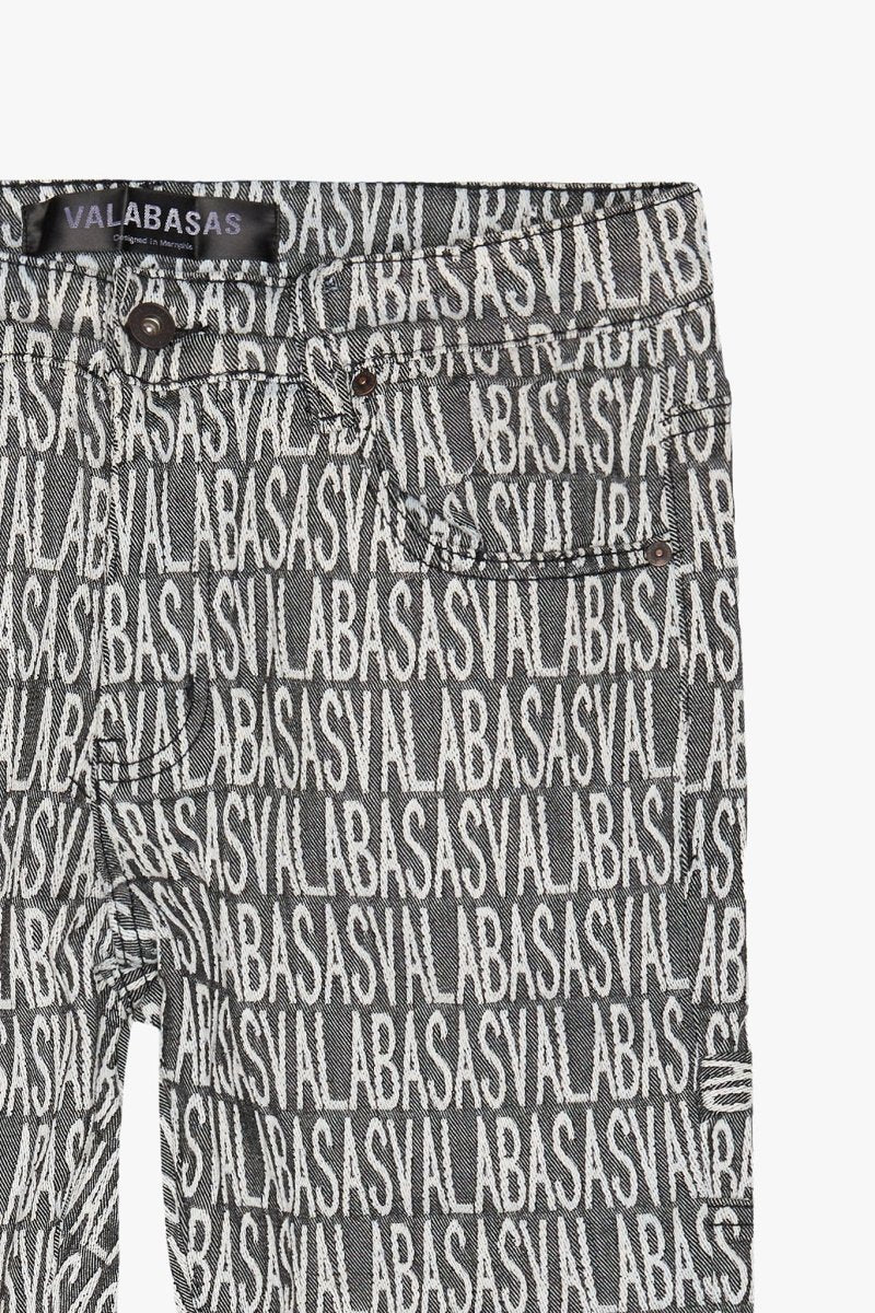 Imprint Stacked Flare Jean White Grey - Valabasas