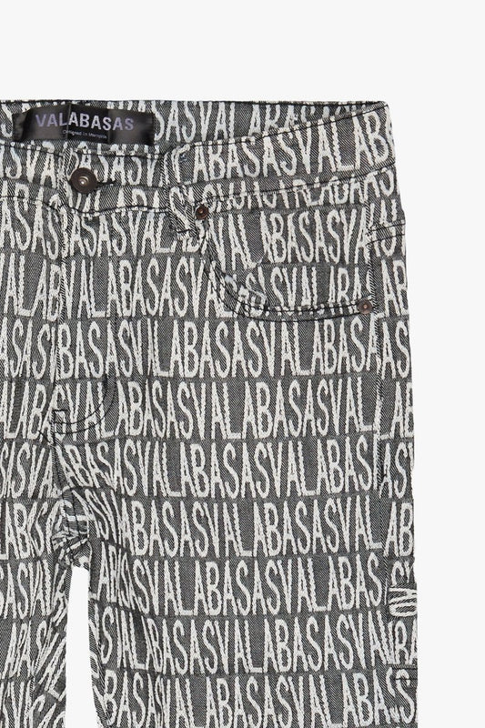 Imprint Stacked Flare Jean White Grey - Valabasas