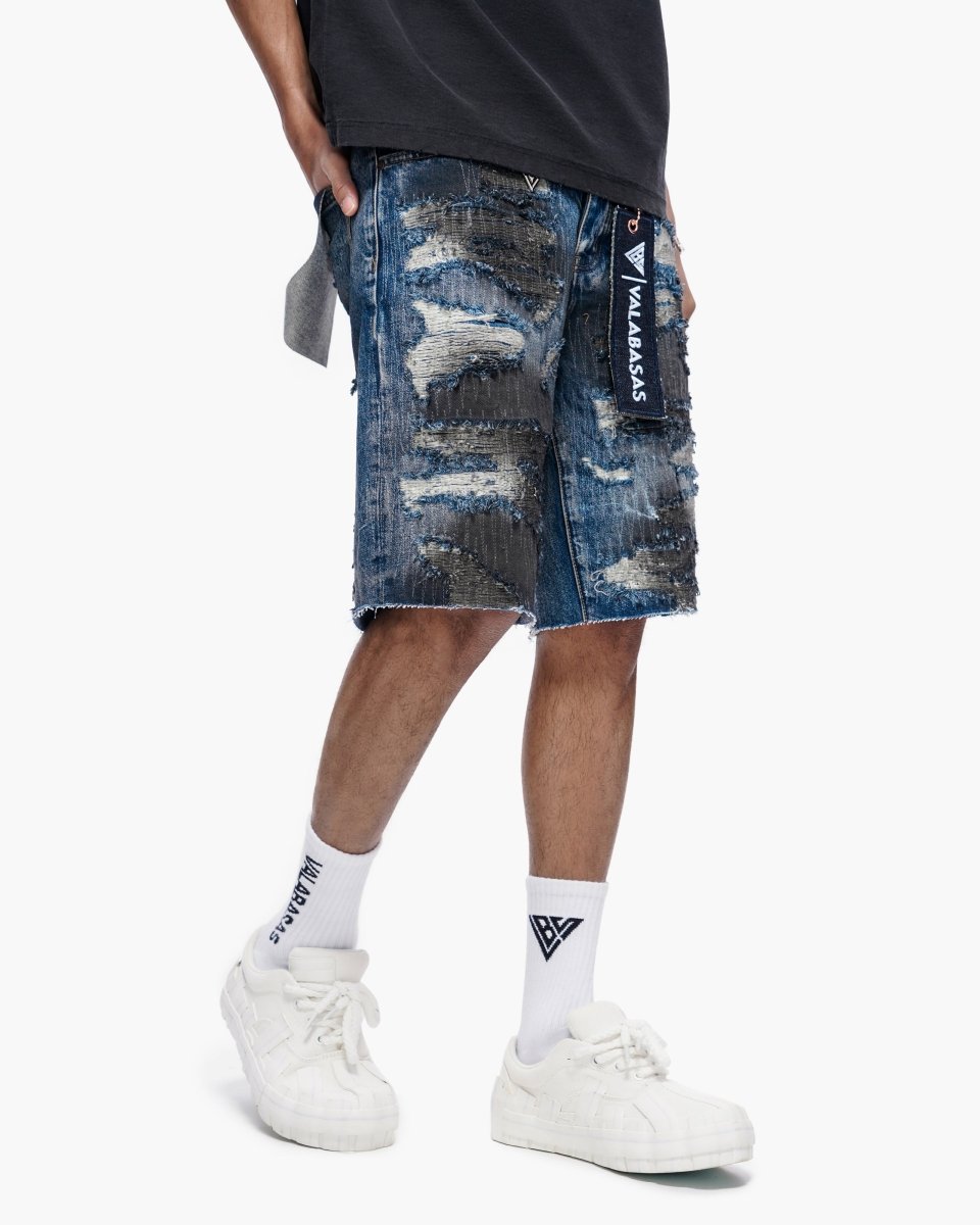 Incise Shorts Dark Blue - Valabasas