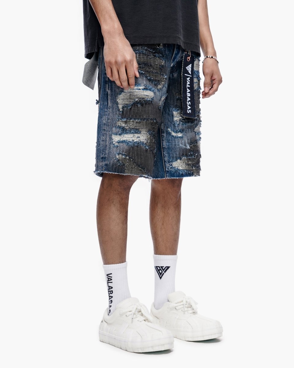 Incise Shorts Dark Blue - Valabasas