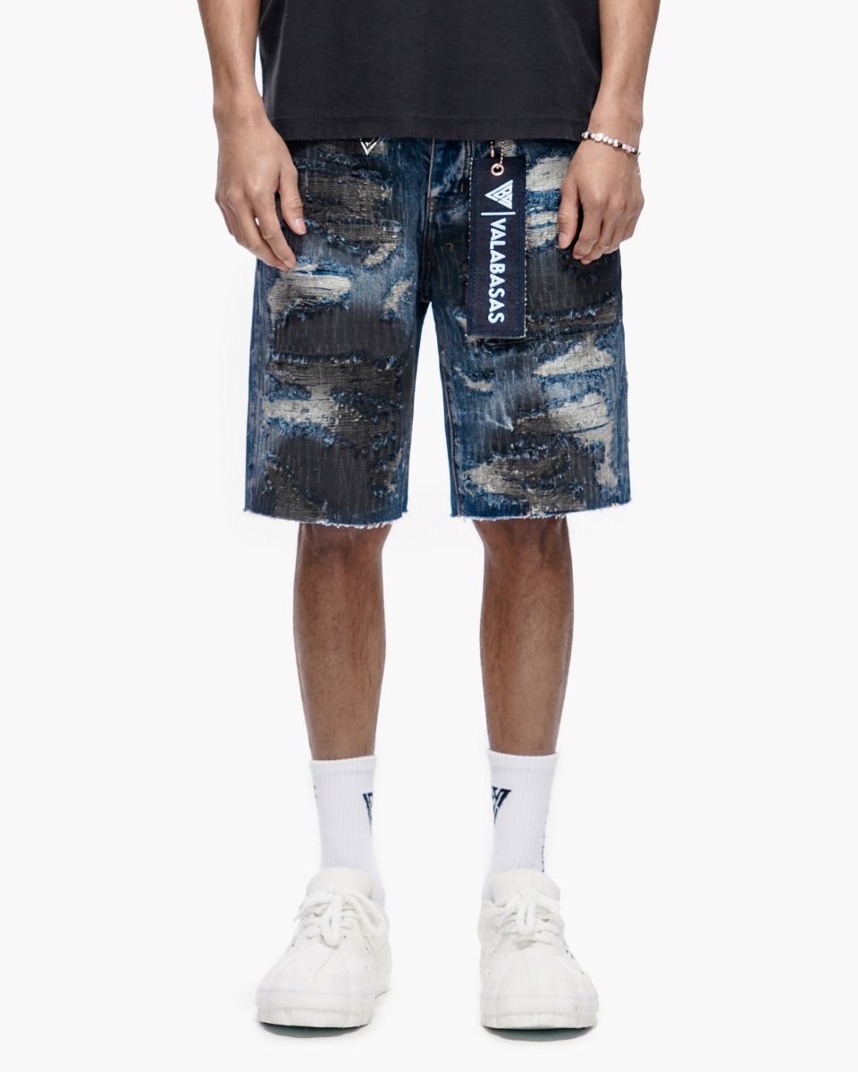 Incise Shorts Dark Blue - Valabasas