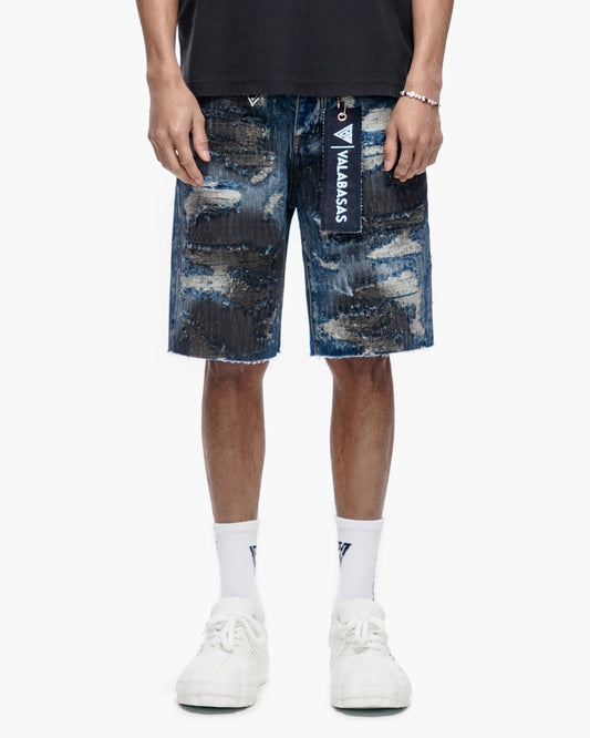 Incise Shorts Dark Blue - Valabasas