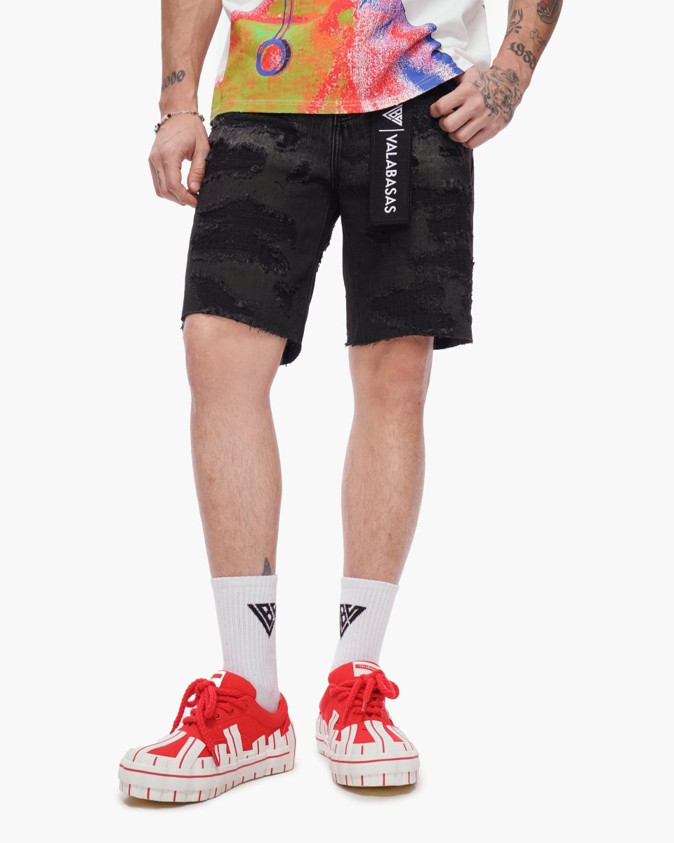 Incise Shorts Grey Wash - Valabasas