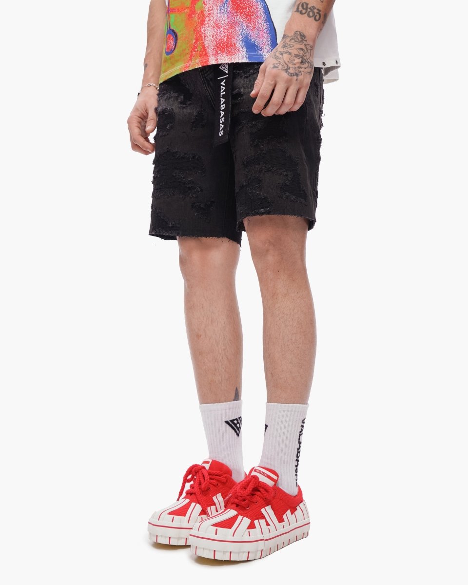 Incise Shorts Grey Wash - Valabasas