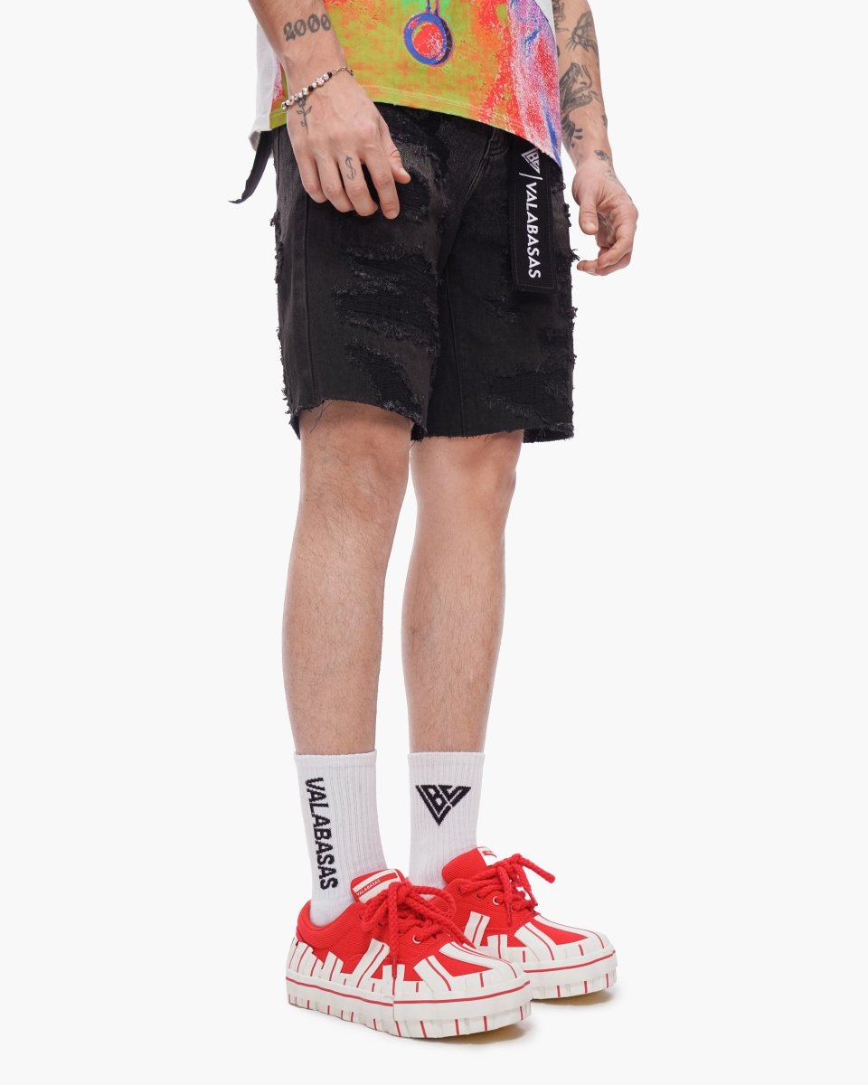 Incise Shorts Grey Wash - Valabasas