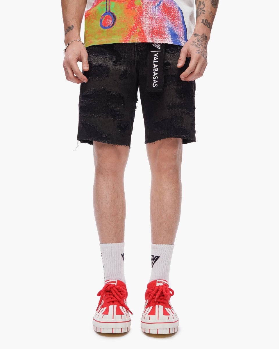 Incise Shorts Grey Wash - Valabasas