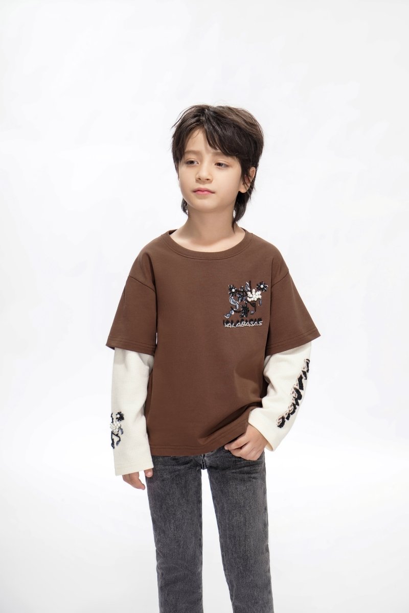 Inheritance Kids Brown Tee - Valabasas