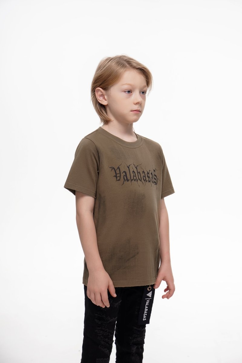 Inked Elegance Kids Tee Vintage Khaki - Valabasas