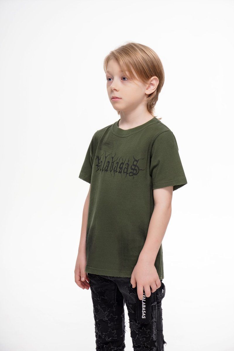 Inked Elegance Kids Tee Vintage Olive - Valabasas