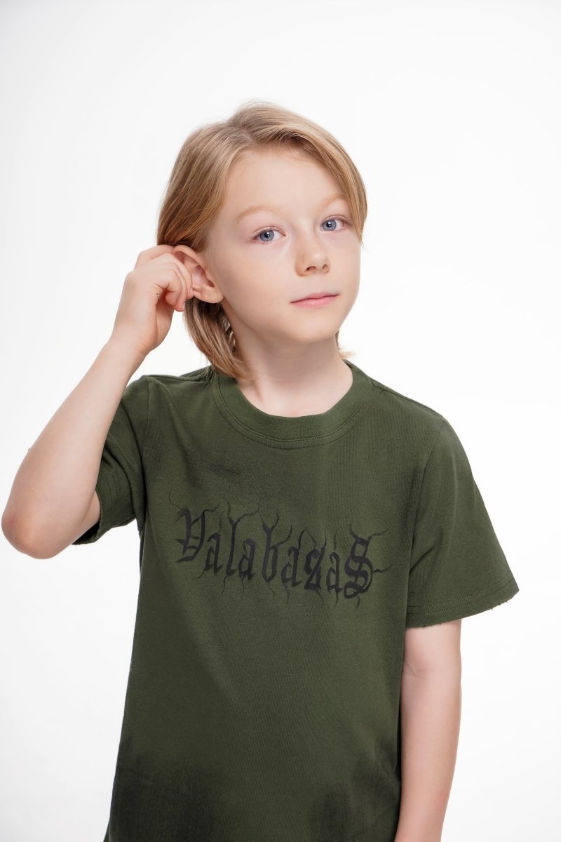 Inked Elegance Kids Tee Vintage Olive - Valabasas