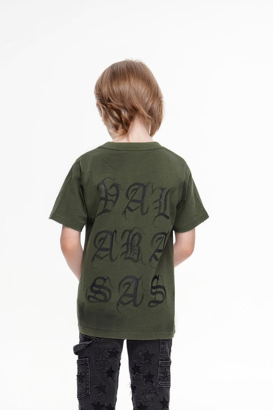 Inked Elegance Kids Tee Vintage Olive - Valabasas