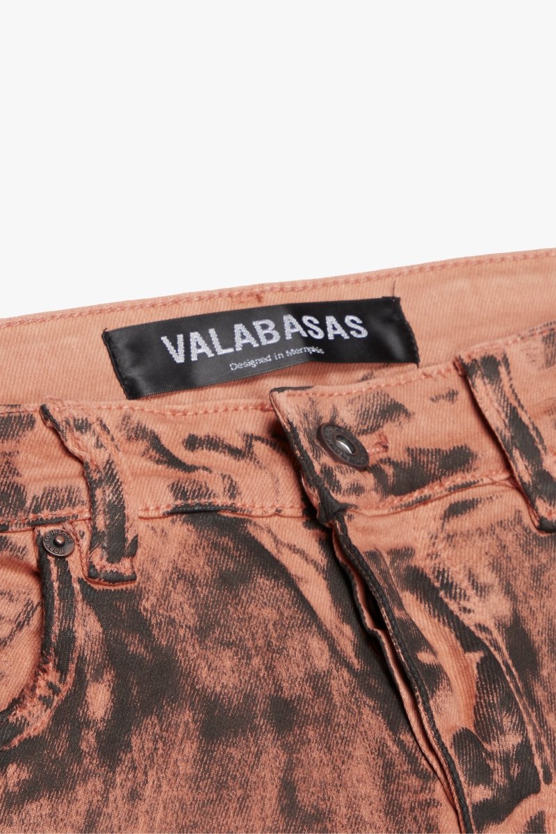 "INKSTRIKE” STACKED FLARE JEAN TAN BLACK - Valabasas