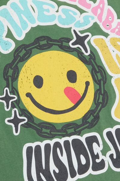 "INSIDE JOB" TEE VINTAGE GRASS GREEN - Valabasas