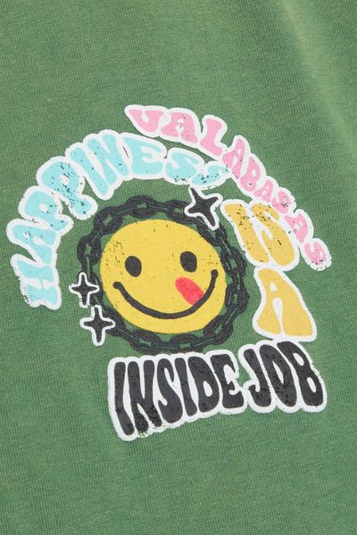"INSIDE JOB" TEE VINTAGE GRASS GREEN - Valabasas