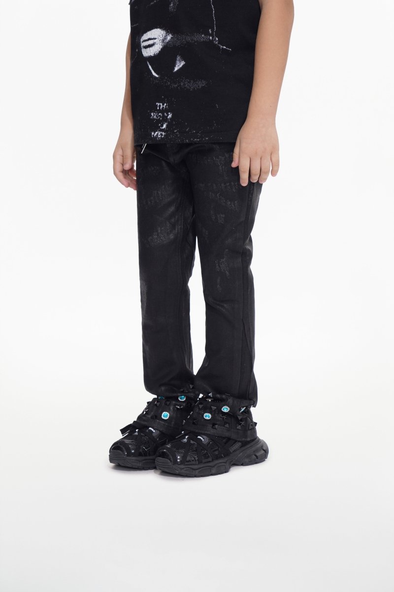 Ion Black Waxed Stacked Jean - Valabasas