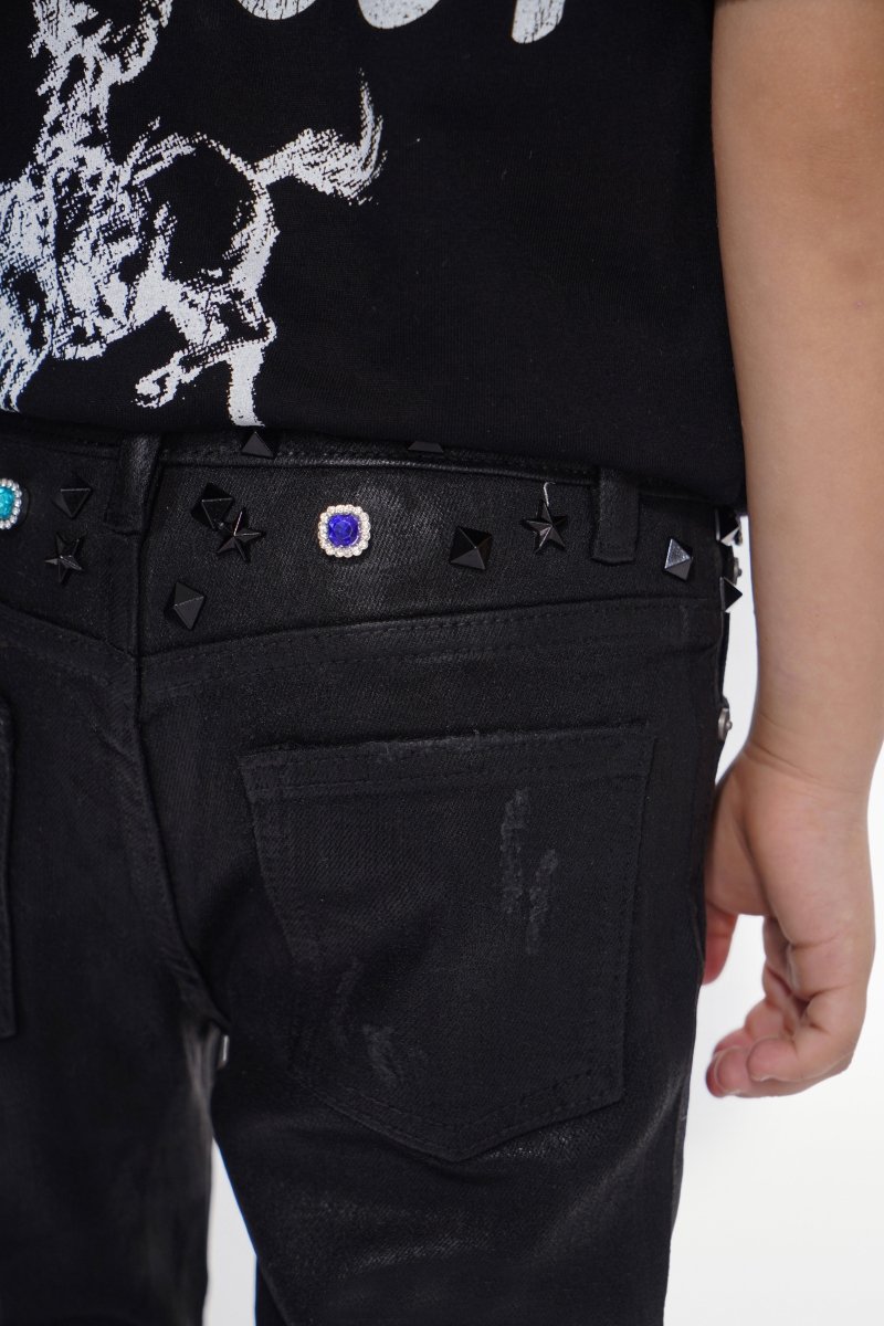 Ion Black Waxed Stacked Jean - Valabasas