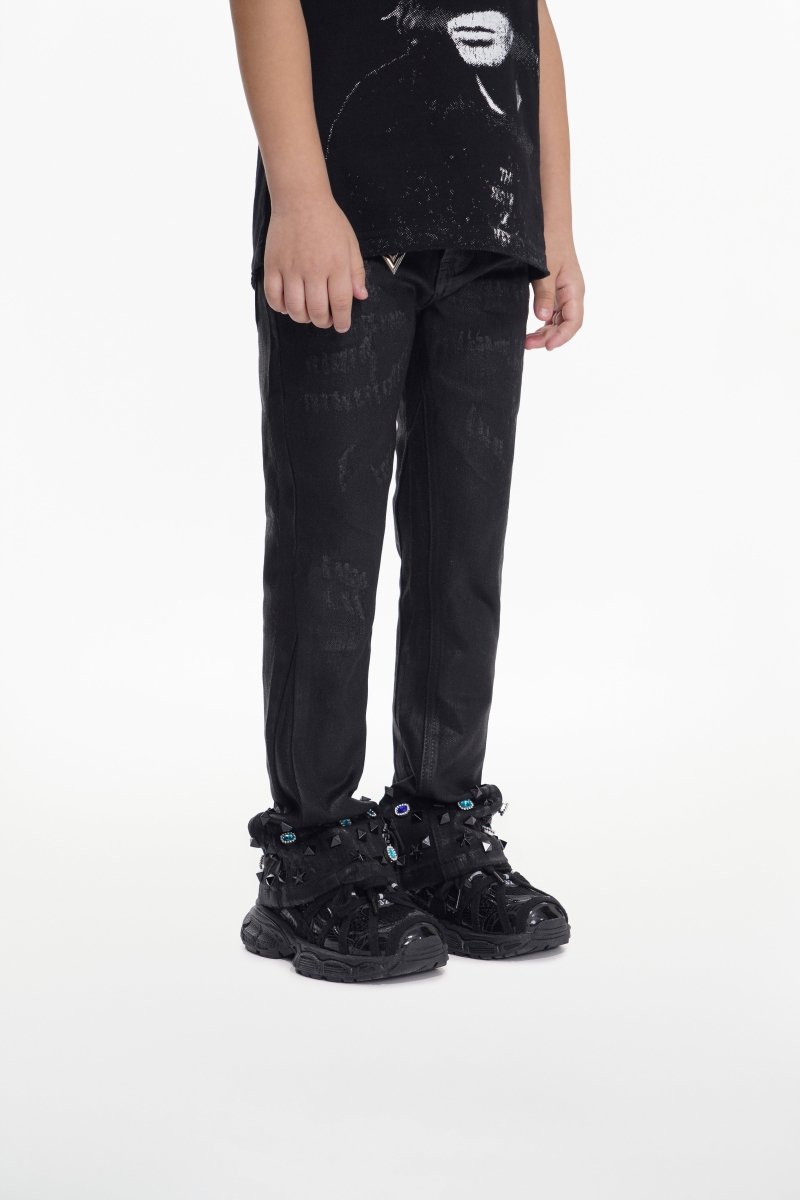 Ion Black Waxed Stacked Jean - Valabasas