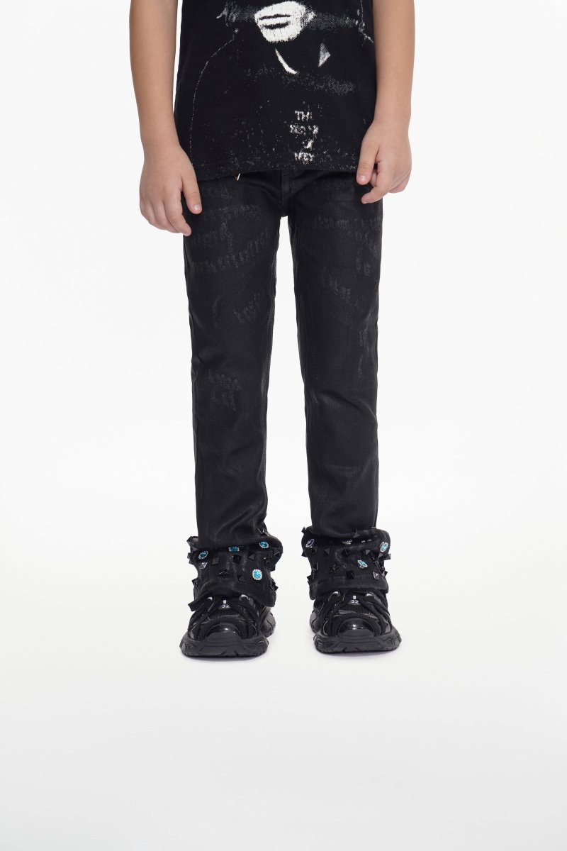 Ion Black Waxed Stacked Jean - Valabasas
