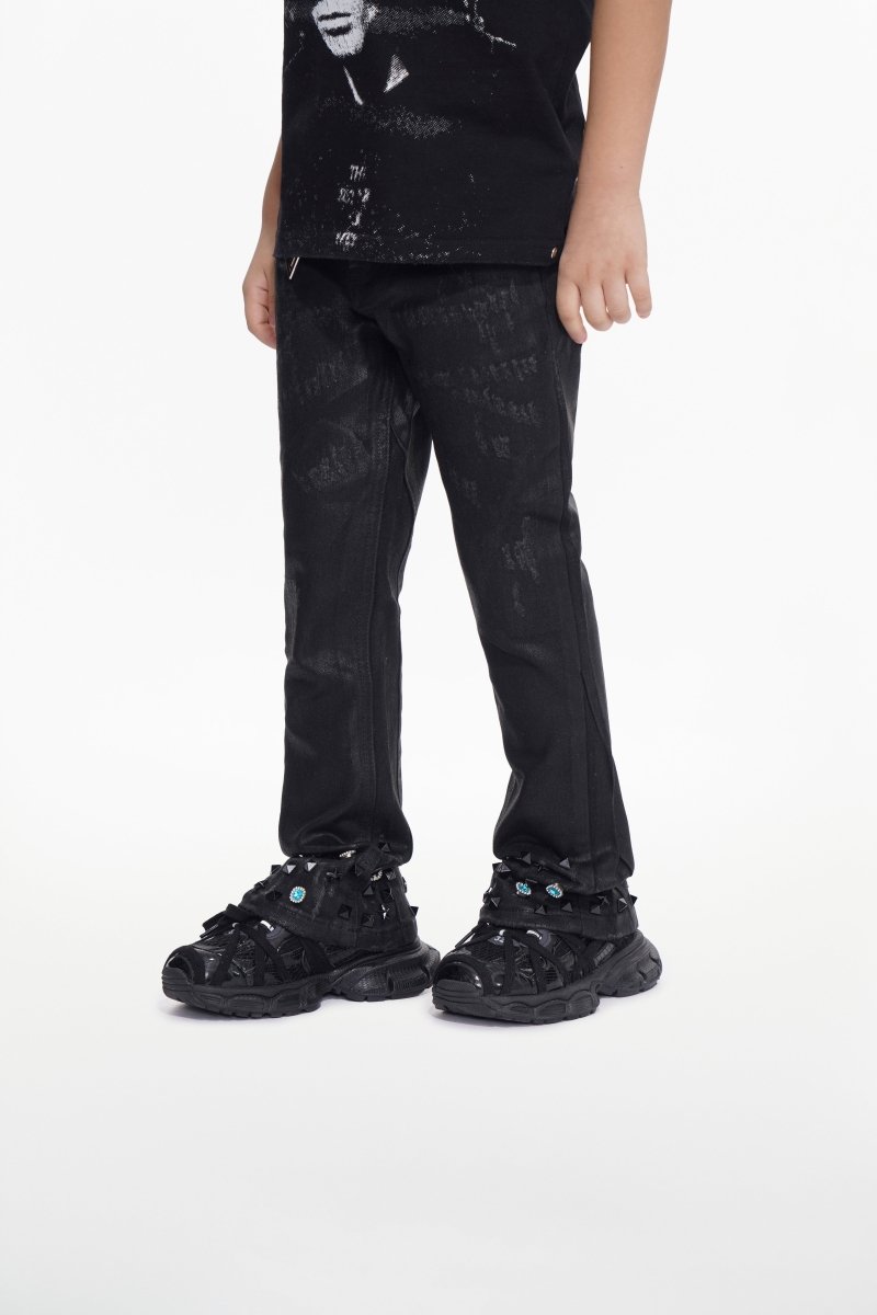 Ion Black Waxed Stacked Jean - Valabasas