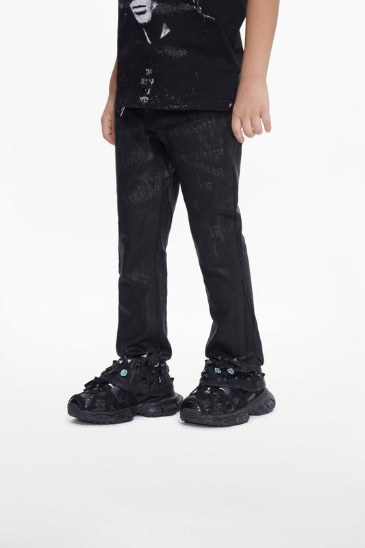 Ion Black Waxed Stacked Jean - Valabasas