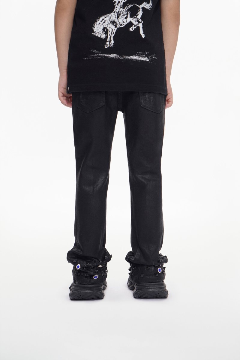 Ion Black Waxed Stacked Jean - Valabasas