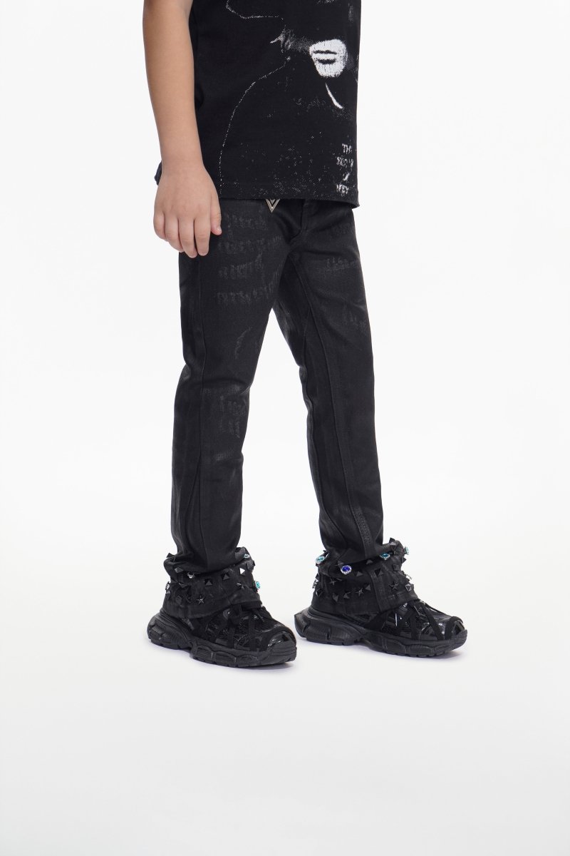 Ion Black Waxed Stacked Jean - Valabasas