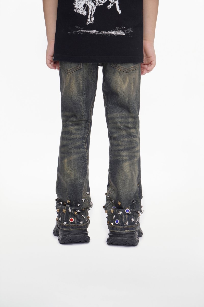 Ion Kids Dt. Vintage Wash Waxed Stacked Jean - Valabasas