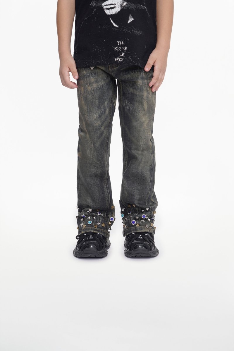 Ion Kids Dt. Vintage Wash Waxed Stacked Jean - Valabasas