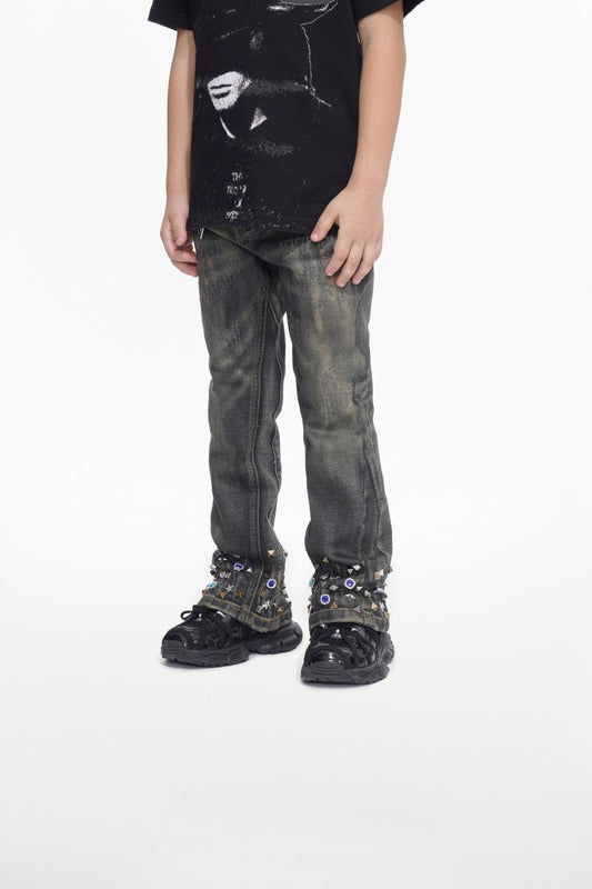 Ion Kids Dt. Vintage Wash Waxed Stacked Jean - Valabasas