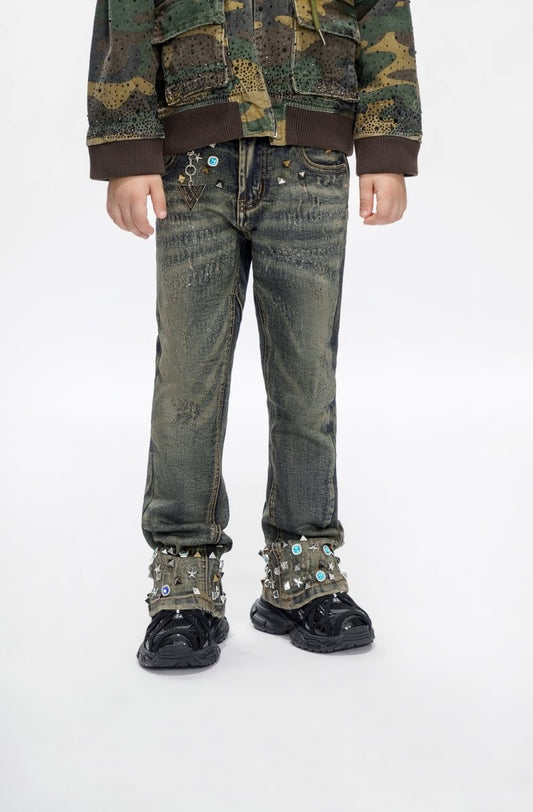 Ion Kids Vt. Wash Waxed Stacked Jeans - Valabasas