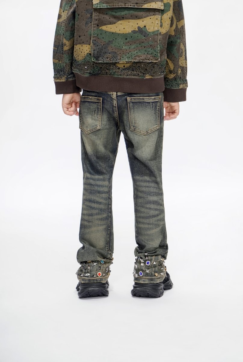 Ion Kids Vt. Wash Waxed Stacked Jeans - Valabasas