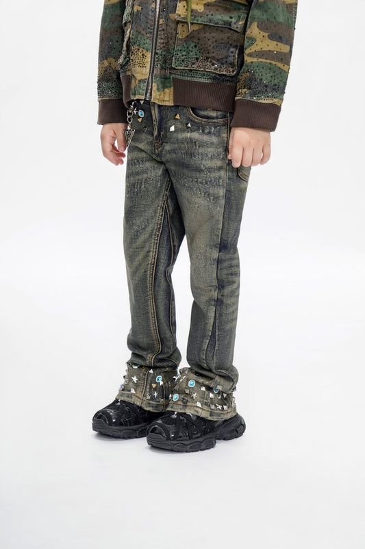 Ion Kids Vt. Wash Waxed Stacked Jeans - Valabasas