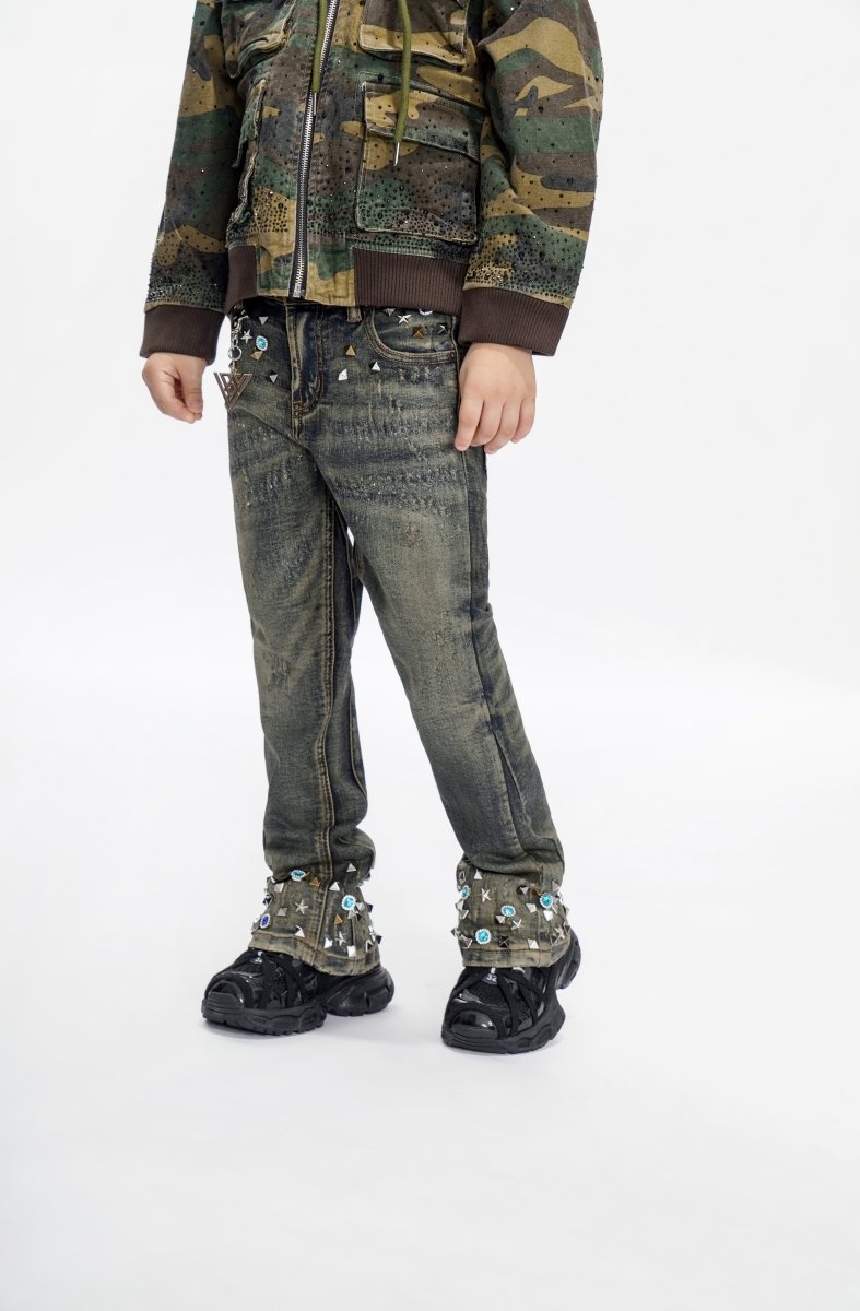 Ion Kids Vt. Wash Waxed Stacked Jeans - Valabasas