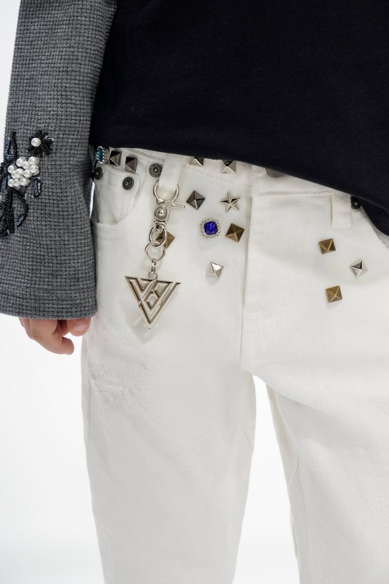 Ion Kids White Waxed Stacked Jeans - Valabasas