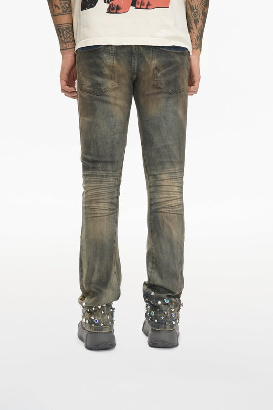 Ion Lt Dirt Vintage Wash Waxed Stacked Jean - Valabasas