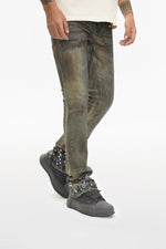 Ion Lt Dirt Vintage Wash Waxed Stacked Jean