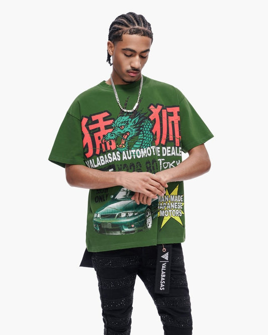 Japanese Motors Tee Green - Valabasas