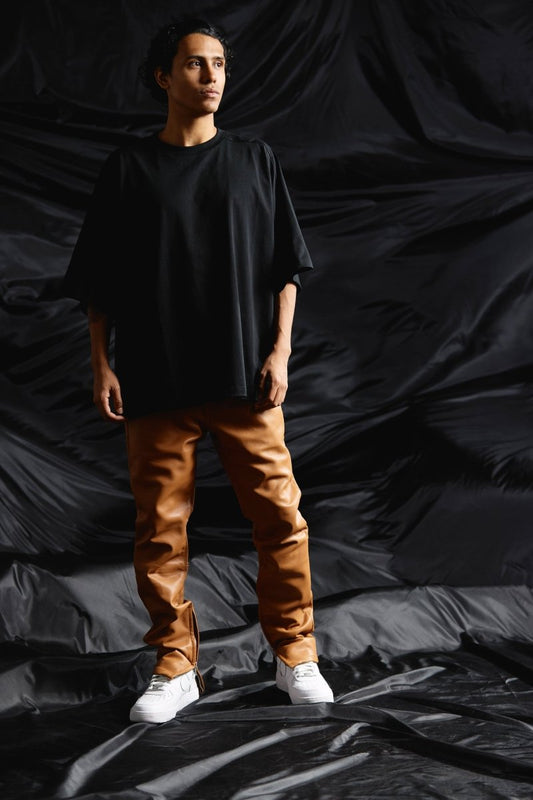 "JEDI" SKINNY/STACKED FLARE JEAN CARMEL - Valabasas