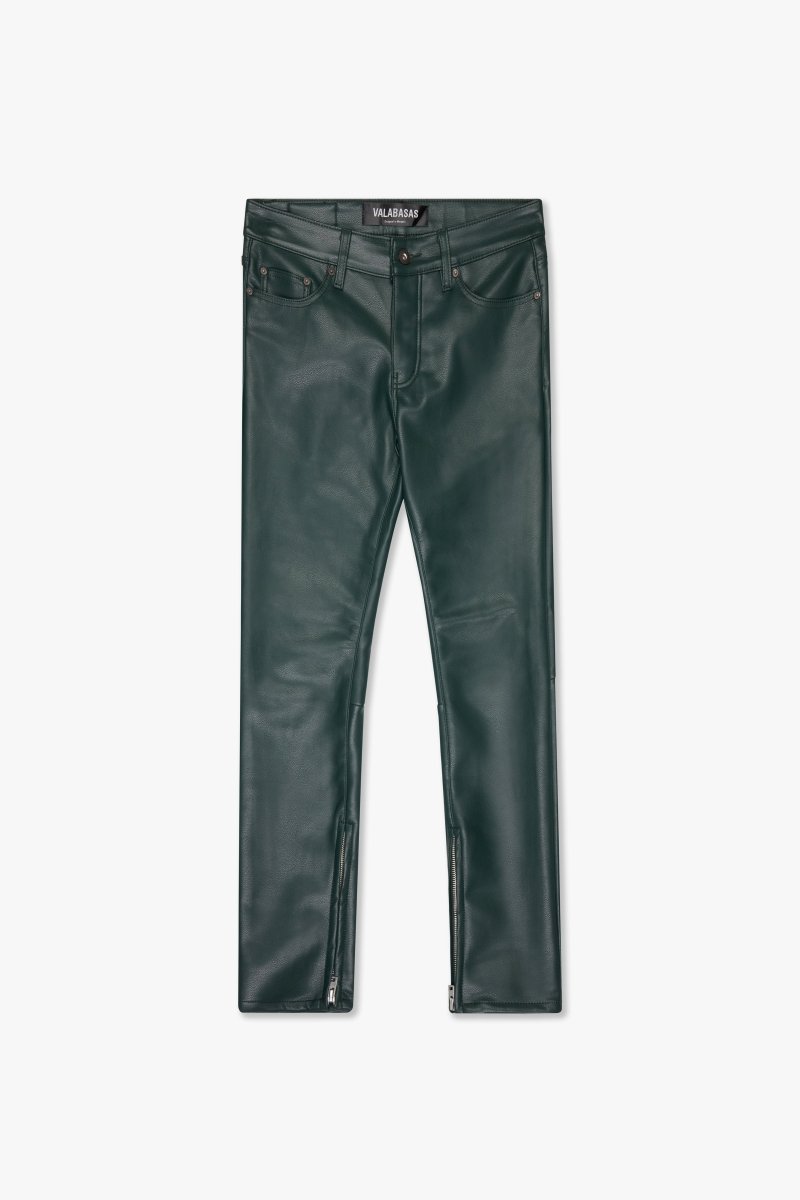 "JEDI" SKINNY/STACKED FLARE JEAN DARK GREEN - Valabasas