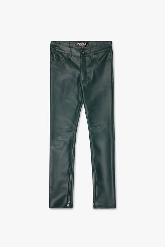 "JEDI" SKINNY/STACKED FLARE JEAN DARK GREEN - Valabasas