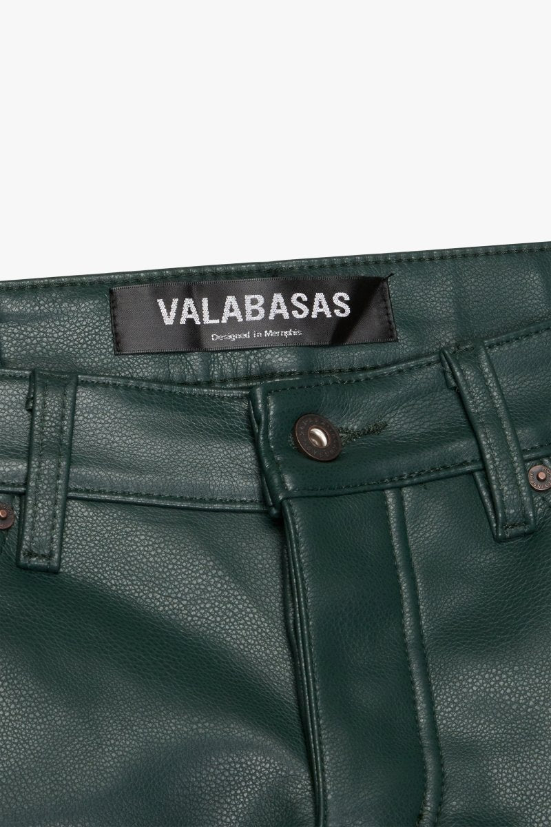 "JEDI" SKINNY/STACKED FLARE JEAN DARK GREEN - Valabasas