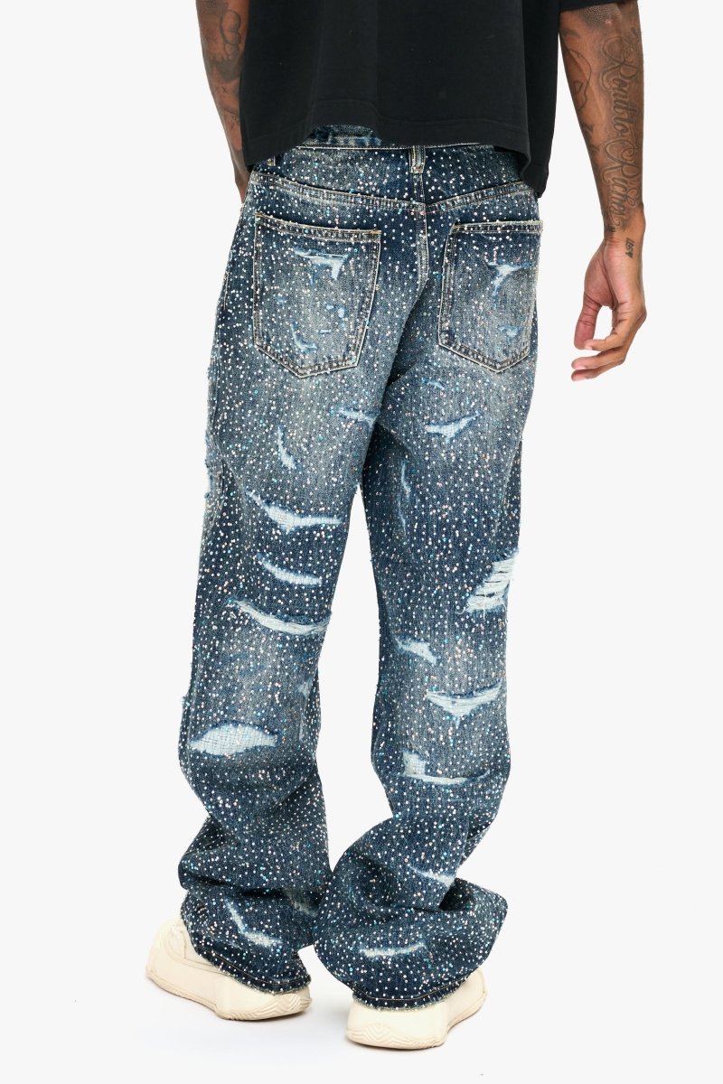 Jelato Blue Silver Baggy Jean - Valabasas