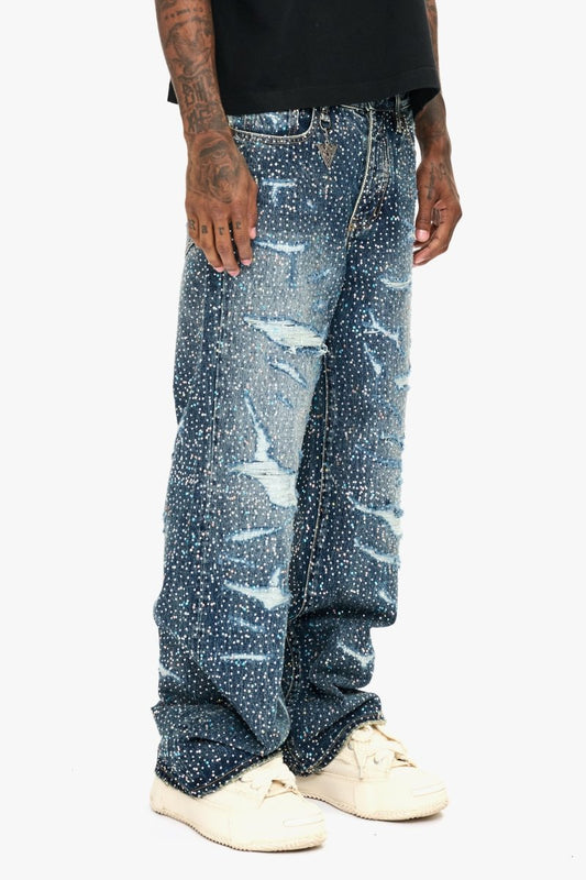 Jelato Blue Silver Baggy Jean - Valabasas
