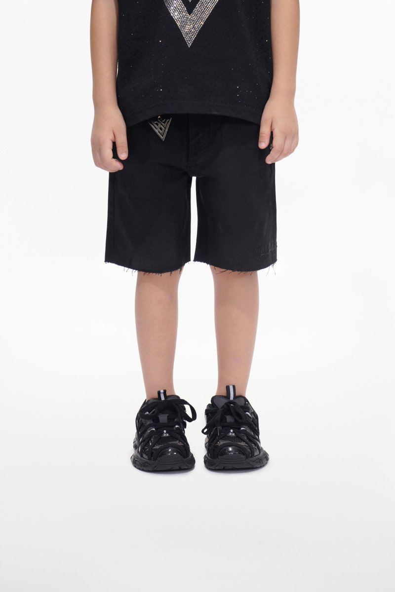 Jr. Shorts Kids Denim Black Wash Waxed - Valabasas